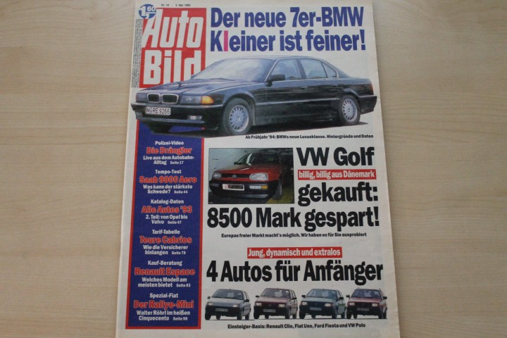 Deckblatt Auto Bild (18/1993)